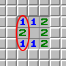 Eksempel 2 for 1-2-1-mønsteret, merket